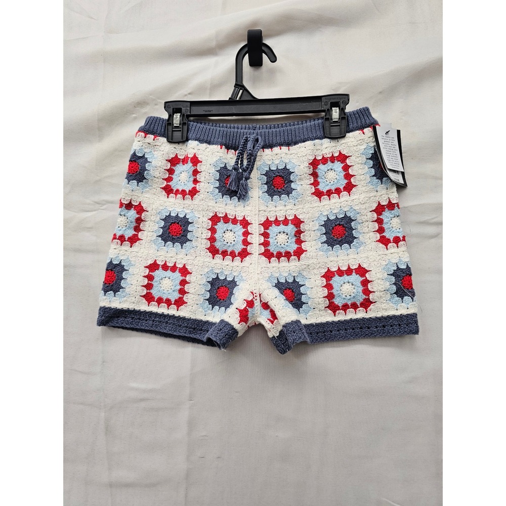 Art Class Girls Crochet Granny Square Shorts Multicolor Cotton Blend Size Small